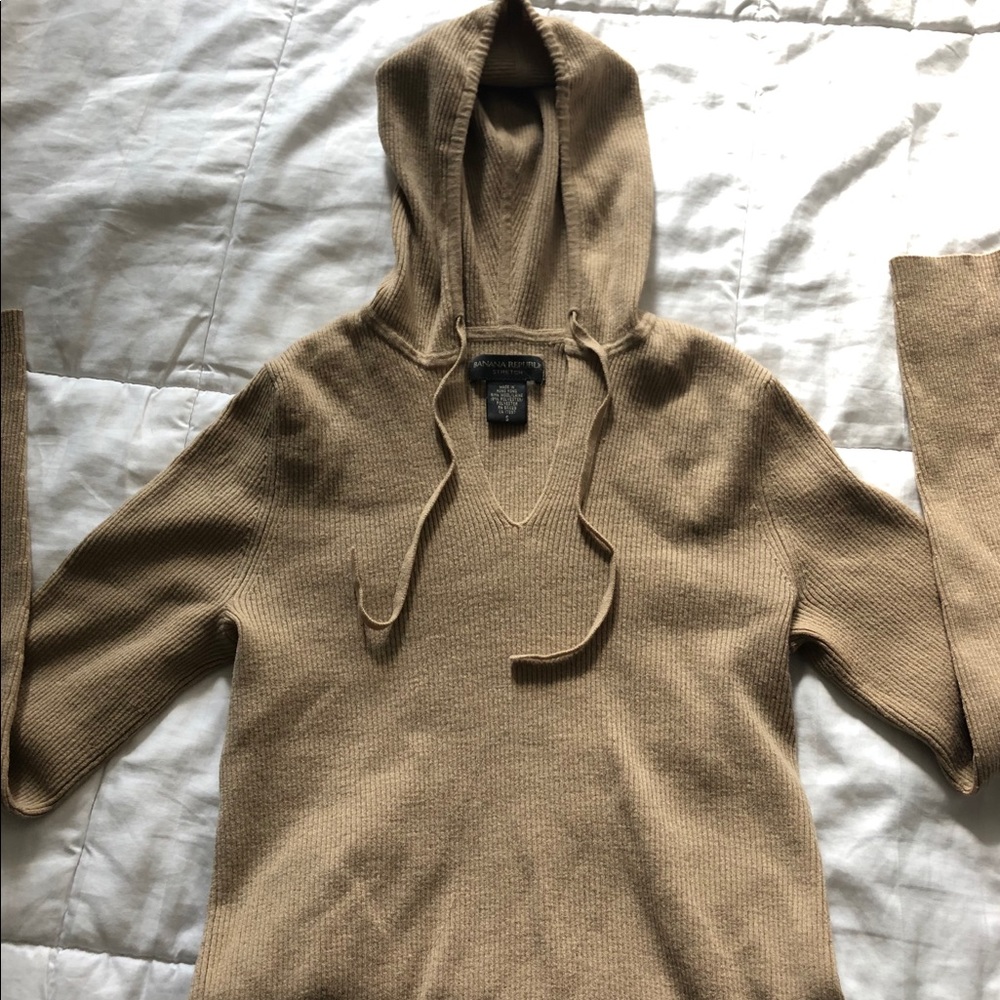 Tan Banana Republic Hooded Sweater
